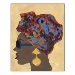 Earrings And A Head Wrap 16" x 20" Canvas Wall Art