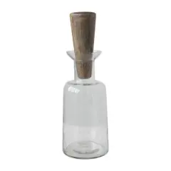 Hello Honey&reg; 12" Glass Wine Decanter with Mango Wood Stopper