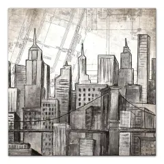 Sketched Skyline 24" x 24" Canvas Wall Art