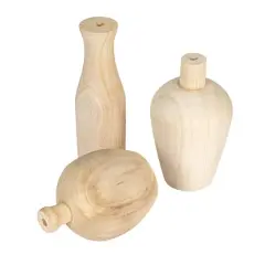 Hello Honey&reg; Paulownia Wood Vases Set