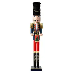 Glitzhome&reg; 3ft. Wooden Christmas Drummer Nutcracker