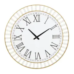 White Metal Contemporary Wall Clock, 24" x 24" x 2"