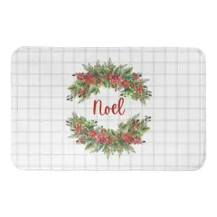 Noel Holly Wreath Bath Mat