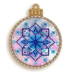 Wonderland Crafts Pink & Blue Snowflake Ball Ornament Bead Embroidery Kit