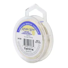 Artistic Wire&reg; 24 Gauge Silver Plated Tarnish Resistant Colored Copper Craft Wire, 15yd. Pearl Silver