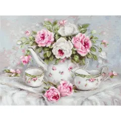 Luca-s English Tea & Roses Counted Cross Stitch Kit
