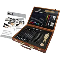 Royal & Langnickel&reg; Essentials&trade; Sketch & Draw Wooden Box Art Set