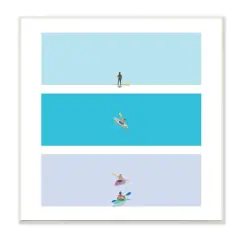 Stupell Industries Modern Paddle Boarding and Kayaks Athletes Summer Sports, 12" x 12"