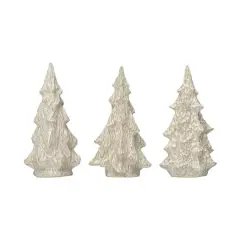 Hello Honey&reg; 10.5" Cream Decorative Glazed Stoneware Tree Set