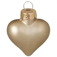 Whitehurst 56ct. 2" Matte Gold Glass Heart Ornaments