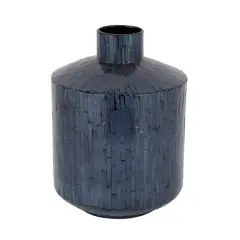 Blue Shell Contemporary Vase, 9" x 9" x 9"
