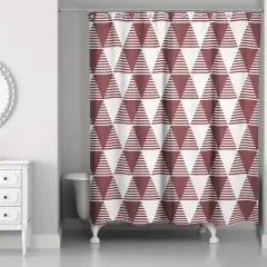 Triangles Shower Curtain Maroon