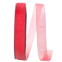 JAM Paper 7/8" x 100yd. Chiffon Mono Sheer Ribbon Rose Red