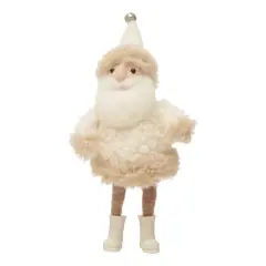 Hello Honey&reg; 7" Cream Wool Felt Santa with Jingle Bell Hat