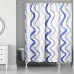 Squiggles Shower Curtain Navy