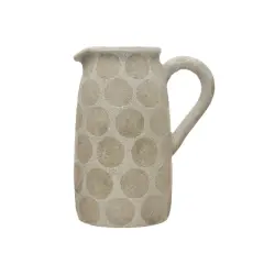 Hello Honey&reg; 9" Natural Terracotta Pitcher or Vase with Wax Relief Dots