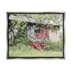 Stupell Industries Americana Lush Country Greenery Floater Framed Art Gray