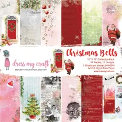 Dress My Craft&reg; Christmas Bells Single-Sided Paper Pad, 12" x 12"