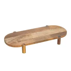 Hello Honey&reg; 19.5" Long Natural Mango Wood Footed Pedestal