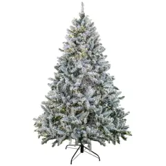 9ft. Pre-Lit Snowy Hudson Artificial Christmas Tree, Warm White LED Lights