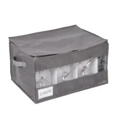 Honey Can Do Gray Stemware Storage Box