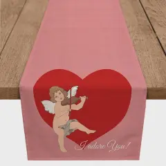 Cupid Heart 16" x 90" Poly Twill Table Runner