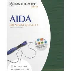 Zweigart&reg; Stern-Aida 14 Count Pre-Cut Fabric Dark Green