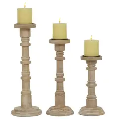 Brown Metal Country Cottage Candle Holder Set