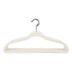 Simplify Super Slim Velvet Huggable Hangers, 10ct. Ivory