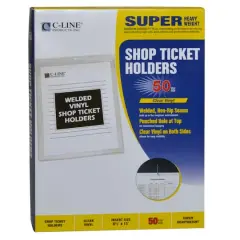 C-Line&reg; 8.5" x 11" Clear Vinyl Shop Ticket Holders, 50ct.