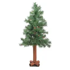 3ft. Pre-Lit Medium Woodland Alpine Artificial Christmas Tree, Multicolor Lights
