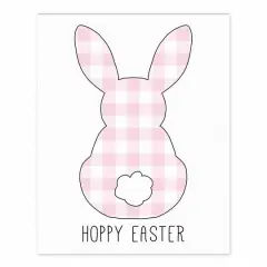 Pink Buffalo Check Bunny Silhouette Tabletop Canvas