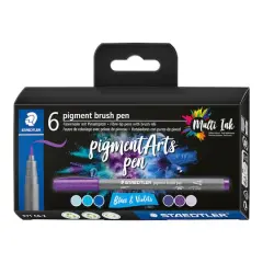 STAEDTLER&reg; Pigments Arts Brush Pen Set Blues and Violets
