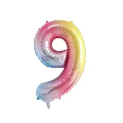 Wizardi 32" Rainbow Gradient Number Foil Balloon 9