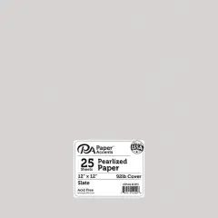 PA Paper&trade; Accents Pearlized 12" x 12" 92lb. Cardstock, 25 Sheets Slate