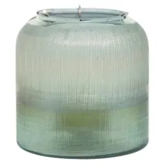 8" Turquoise Glass Contemporary Candlestick Holder
