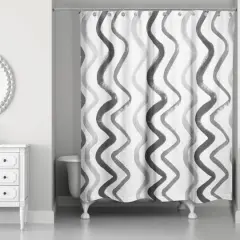 Squiggles Shower Curtain Black/Gray
