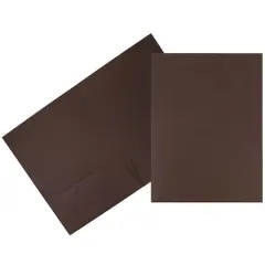 JAM Paper 2-Pocket Textured Linen Business Folders, 100ct. Chocolate Brown