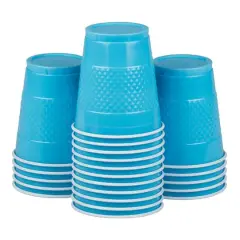 JAM Paper 12oz.Plastic Party Cups, 20ct. Sea Blue