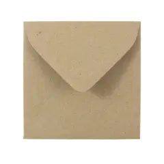 JAM Paper 3.13" x 3.13" Brown Kraft Bag Square Recycled Invitation Envelopes
