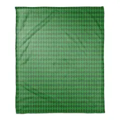 Green Diamond Pattern Fleece Blanket