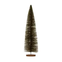 Hello Honey&reg; Green Flocked Plastic Bottle Brush Tree
