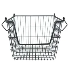 DII&reg; Large Rectangle Metal Basket Black