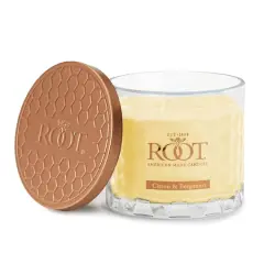 Root Candles Signature 3-Wick Honeycomb Beeswax Blend Jar Candle Citron and Bergamot