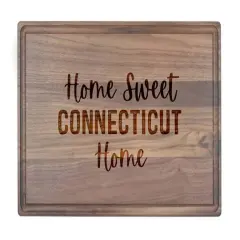 Home Sweet State Home 17" x 11" Walnut Cutting Board Connecticut