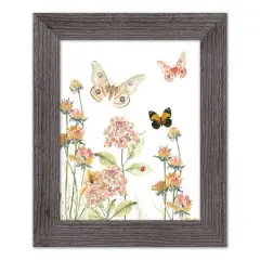 Butterfly Garden Western Framed Print Gray