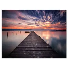 Designart - Colorful Sunset Over Lake - Landscape Photography Canvas Print