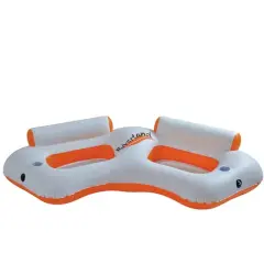 7ft. Orange & White River Land Inflatable Swimming Pool Sofa