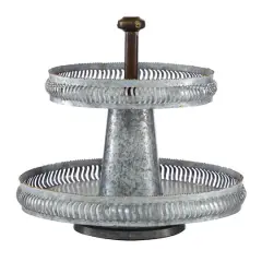Silver Iron Farmhouse 2 Tier Tray Stand