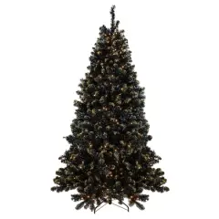 7.5ft. Pre-Lit Crystal Pine with Gold Glitter Artificial Christmas Tree, Clear LED Lights